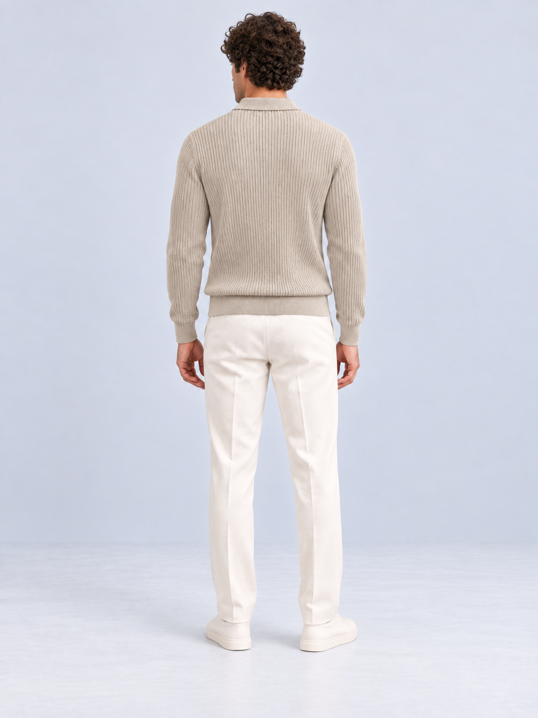 Fitilli Polo Yaka Triko Kazak – bej